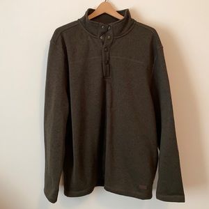 NWT Bass Go-To Comfort Button Neck Pullover Olive Green XXL